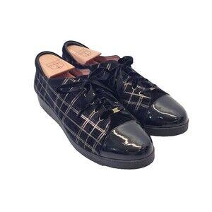 BEAUTIFEEL 42 Cella Suede Patent Leather Lace Up Sneakers Shoes Comfort